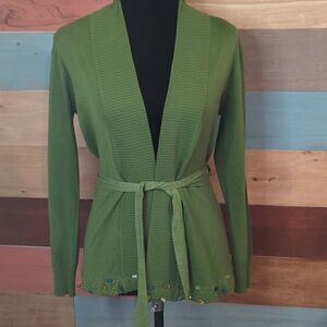 SMALL SUPER soft belted cardigan with beating details